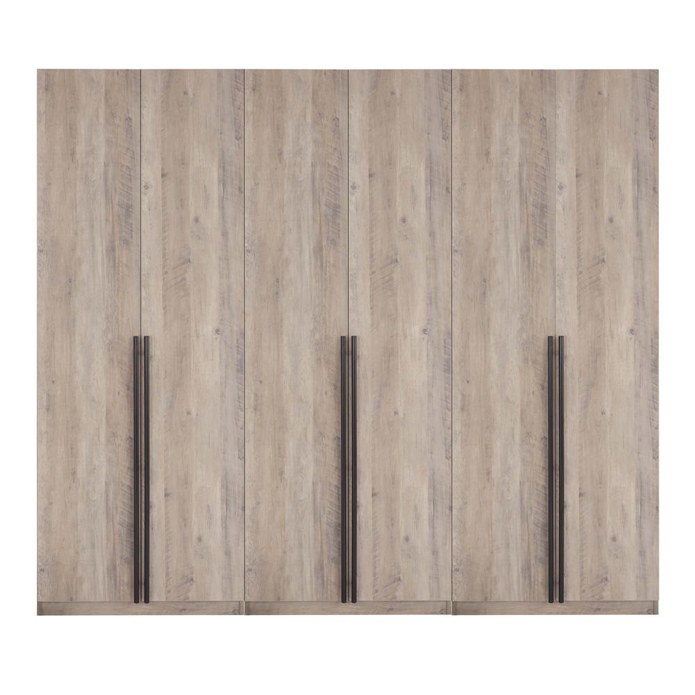 Manhattan Comfort - Lee Wardrobe Closet 2.0 with 6 Full Extension Drawers in Rustic Grey - Set of 3 - 3-WC002-GY veiw 1