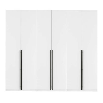 Manhattan Comfort - Lee Wardrobe Closet 2.0 with 6 Full Extension Drawers in White - Set of 3 - 3-WC002-WH veiw 1