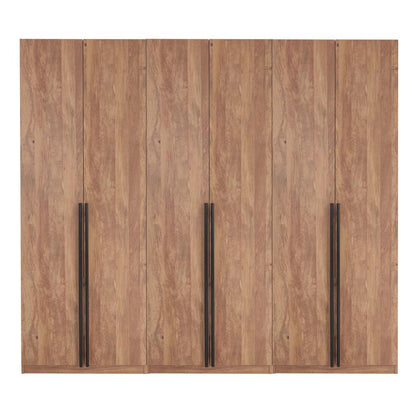 Manhattan Comfort - Lee Wardrobe Closet 3.0 with 12 Adjustable Shoe Rack Shelves in Golden Brown - Set of 3 - 3-WC003-GB veiw 1