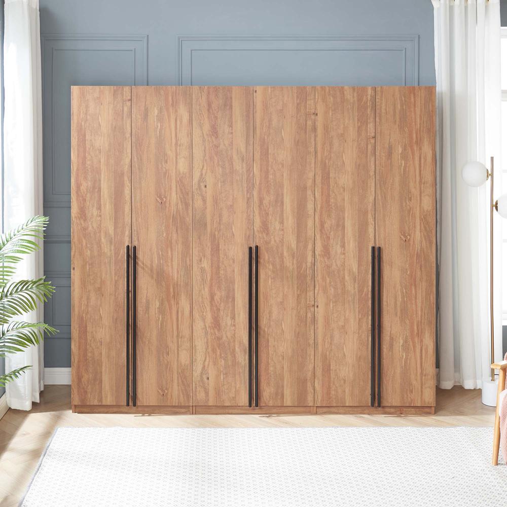 Manhattan Comfort - Lee Wardrobe Closet 3.0 with 12 Adjustable Shoe Rack Shelves in Golden Brown - Set of 3 - 3-WC003-GB veiw 10