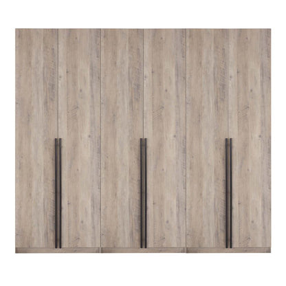 Manhattan Comfort - Lee Wardrobe Closet 3.0 with 12 Adjustable Shoe Rack Shelves in Rustic Grey - Set of 3 - 3-WC003-GY veiw 1