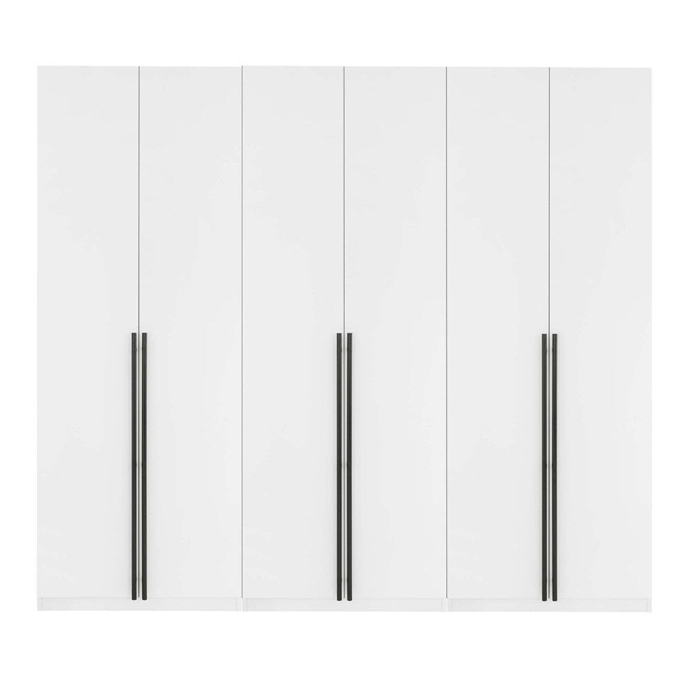 Manhattan Comfort - Lee Wardrobe Closet 3.0 with 12 Adjustable Shoe Rack Shelves in White - Set of 3 - 3-WC003-WH veiw 1