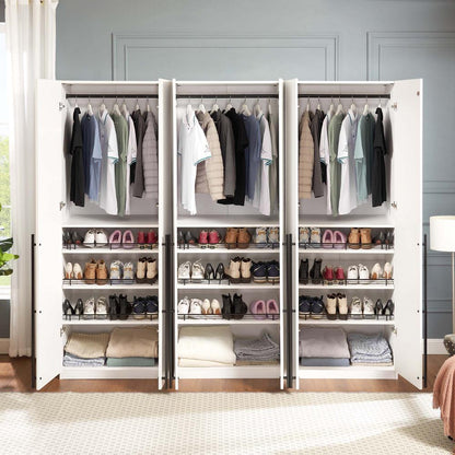 Manhattan Comfort - Lee Wardrobe Closet 3.0 with 12 Adjustable Shoe Rack Shelves in White - Set of 3 - 3-WC003-WH veiw 9