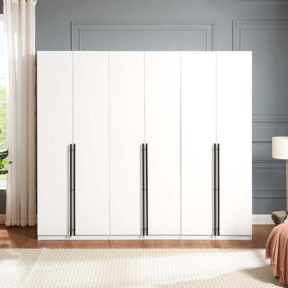 Manhattan Comfort - Lee Wardrobe Closet 3.0 with 12 Adjustable Shoe Rack Shelves in White - Set of 3 - 3-WC003-WH veiw 10