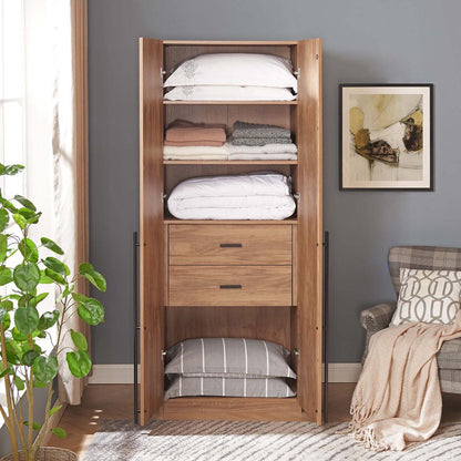 Manhattan Comfort - Lee Wardrobe Closet 1.0 with 2 Full Extension Drawers in Golden Brown - WC001-GB veiw 9