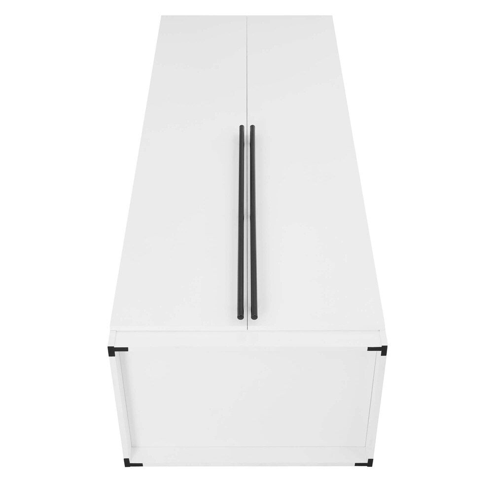 Manhattan Comfort - Lee Wardrobe Closet 1.0 with 2 Full Extension Drawers in White - WC001-WH veiw 5