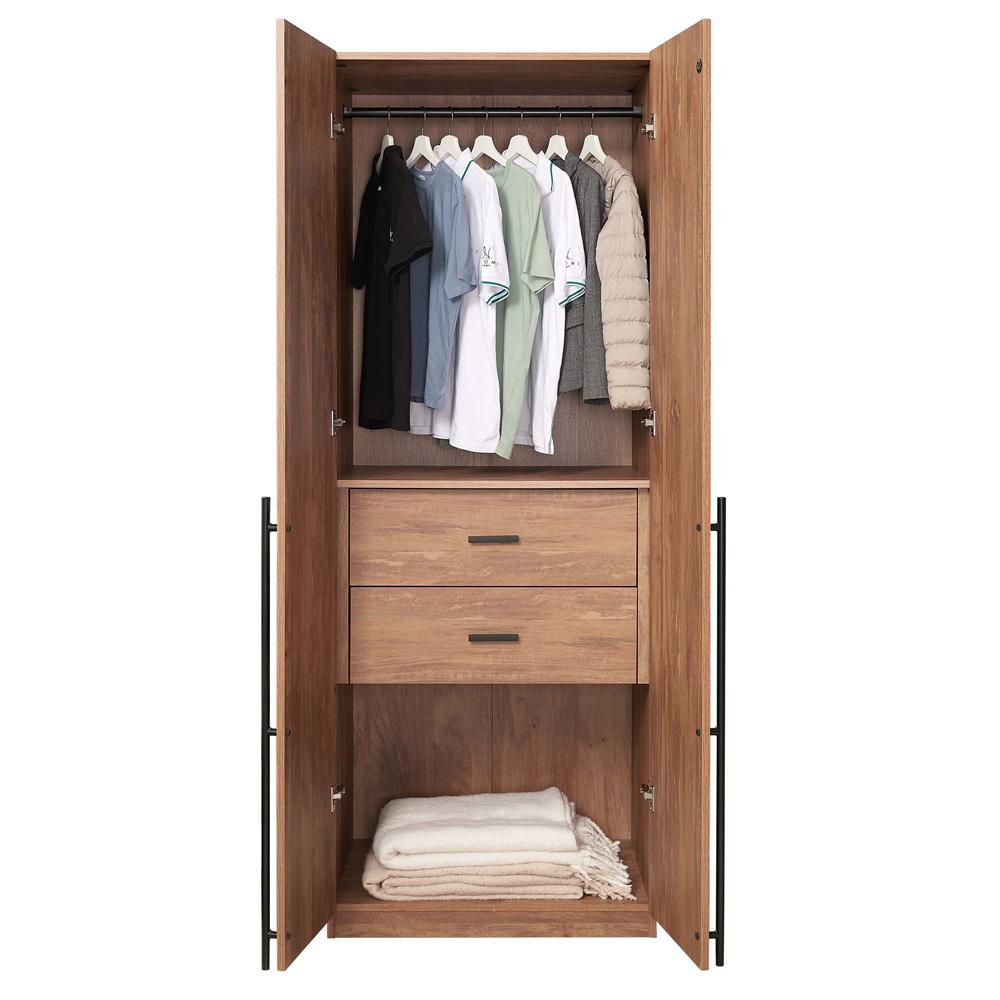 Manhattan Comfort - Lee Wardrobe Closet 2.0 with 2 Full Extension Drawers in Golden Brown - WC002-GB veiw 8