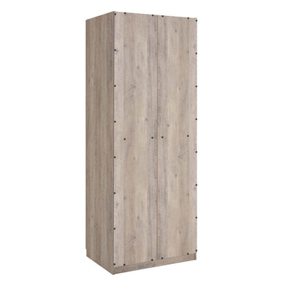 Manhattan Comfort - Lee Wardrobe Closet 2.0 with 2 Full Extension Drawers in Rustic Grey - WC002-GY veiw 6