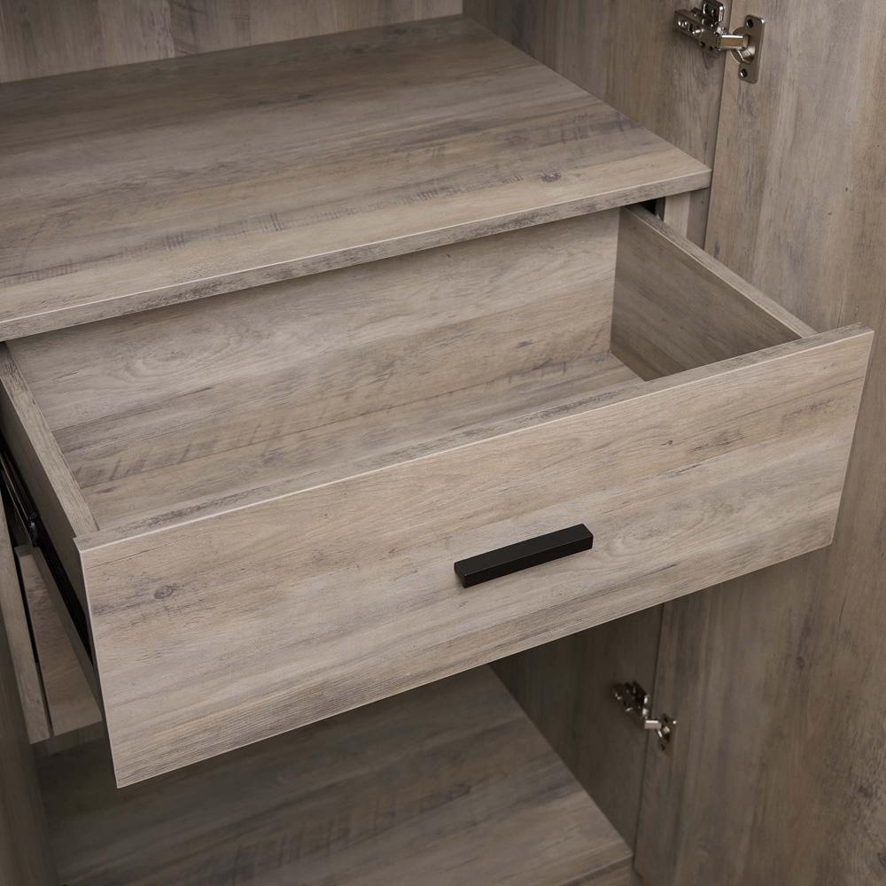 Manhattan Comfort - Lee Wardrobe Closet 2.0 with 2 Full Extension Drawers in Rustic Grey - WC002-GY veiw 7
