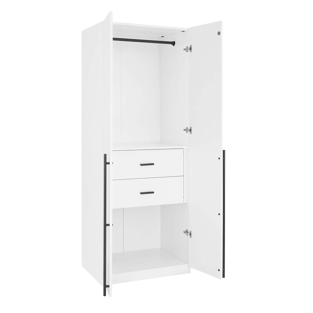 Manhattan Comfort - Lee Wardrobe Closet 2.0 with 2 Full Extension Drawers in White - WC002-WH veiw 4