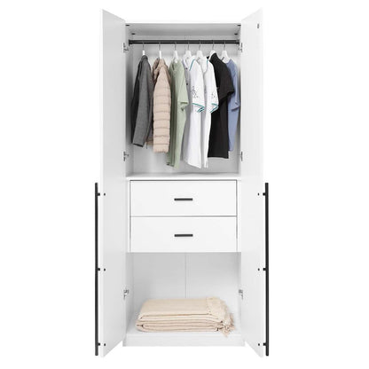 Manhattan Comfort - Lee Wardrobe Closet 2.0 with 2 Full Extension Drawers in White - WC002-WH veiw 10
