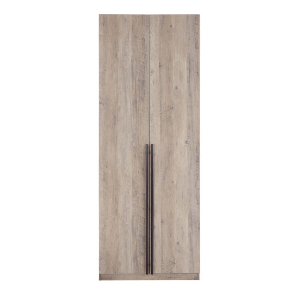 Manhattan Comfort - Lee Wardrobe Closet 3.0 with 4 Adjustable Shoe Rack Shelves in Rustic Grey - WC003-GY veiw 1