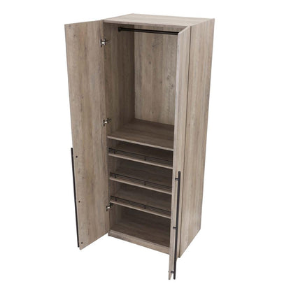 Manhattan Comfort - Lee Wardrobe Closet 3.0 with 4 Adjustable Shoe Rack Shelves in Rustic Grey - WC003-GY veiw 3