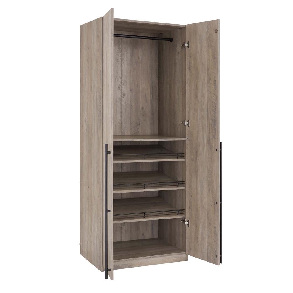 Manhattan Comfort - Lee Wardrobe Closet 3.0 with 4 Adjustable Shoe Rack Shelves in Rustic Grey - WC003-GY veiw 4
