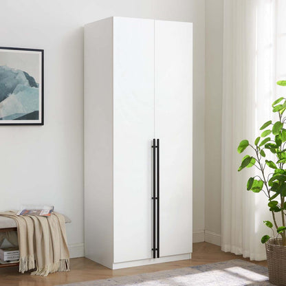 Manhattan Comfort - Lee Wardrobe Closet 3.0 with 4 Adjustable Shoe Rack Shelves in White - WC003-WH veiw 10
