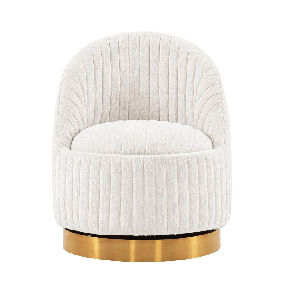 Manhattan Comfort - Leela Chenille Accent Chair with Metal Legs in Cream - AC058-CR veiw 1