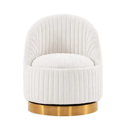 Manhattan Comfort - Leela Chenille Accent Chair with Metal Legs in Cream - AC058-CR veiw 1