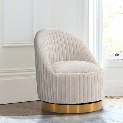 Manhattan Comfort - Leela Chenille Accent Chair with Metal Legs in Cream - AC058-CR veiw 7