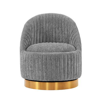 Manhattan Comfort - Leela Chenille Accent Chair with Metal Legs in Grey - AC058-GY veiw 1