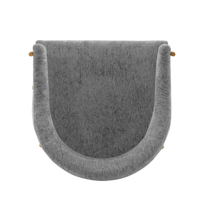 Manhattan Comfort - Lia Chenille Dining Armchair with Metal Legs in Grey - Set of 2 - 2-DC074-GY veiw 4