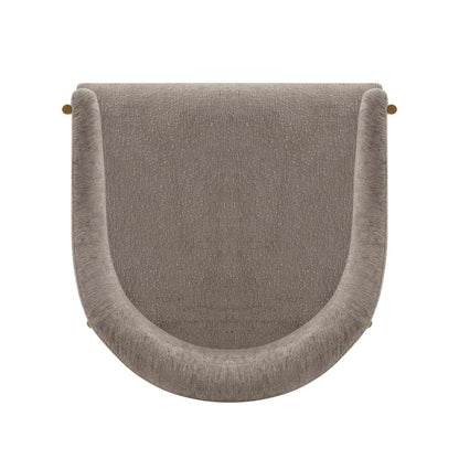 Manhattan Comfort - Lia Chenille Dining Armchair with Metal Legs in Stone - DC074-ST veiw 4