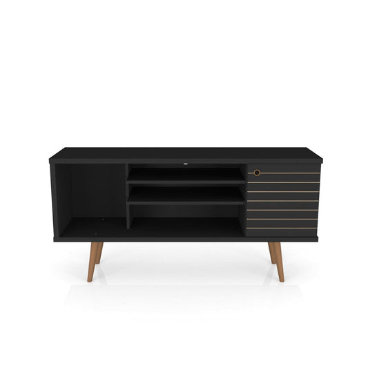 Manhattan Comfort - Liberty TV Stand with 5 Fixed Shelves in Black - 200AMC8 veiw 1