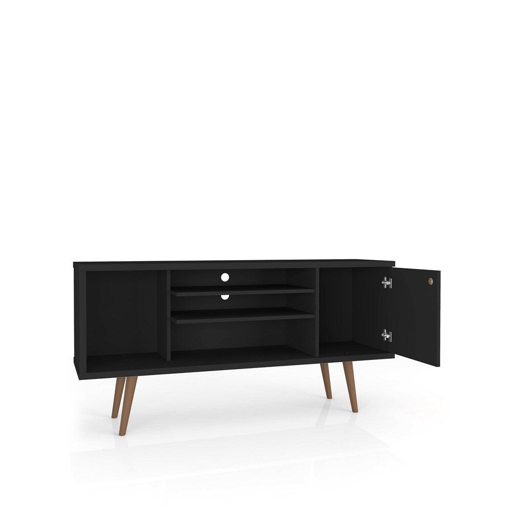 Manhattan Comfort - Liberty TV Stand with 5 Fixed Shelves in Black - 200AMC8 veiw 3