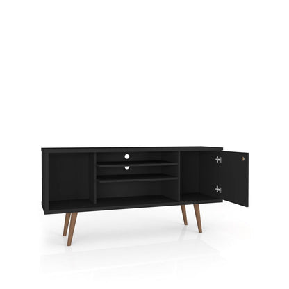 Manhattan Comfort - Liberty TV Stand with 5 Fixed Shelves in Black - 200AMC8 veiw 3