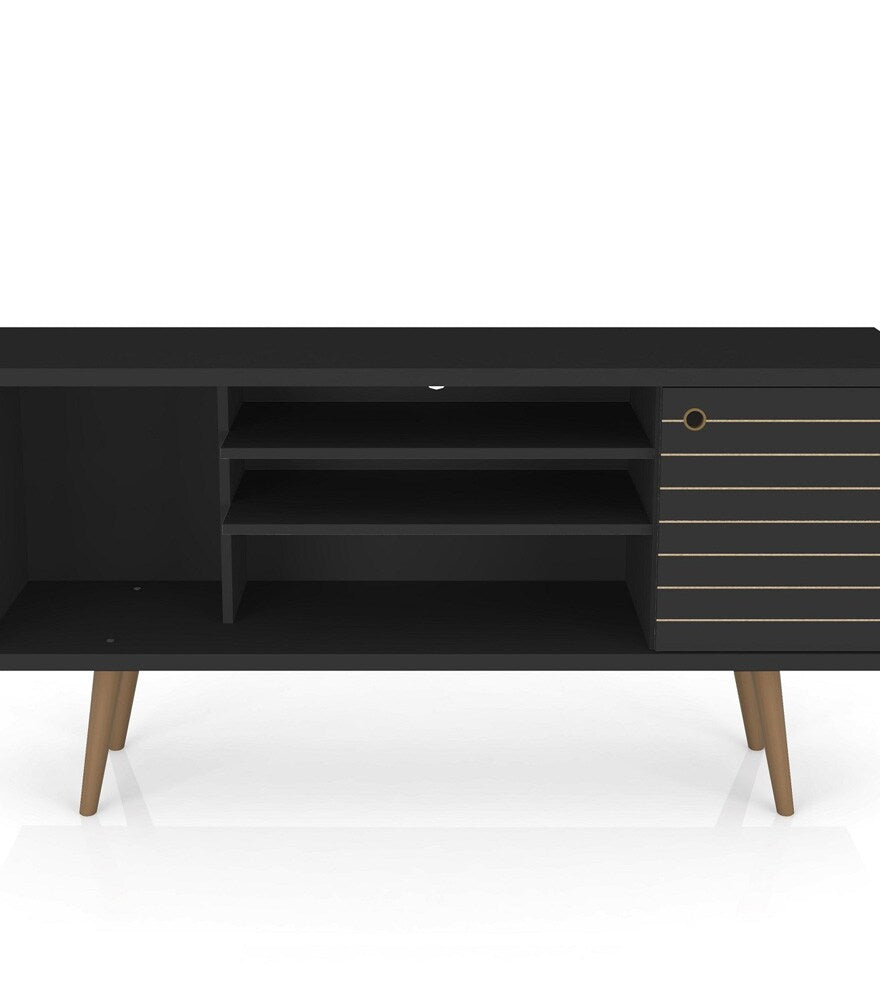Manhattan Comfort - Liberty TV Stand with 5 Fixed Shelves in Black - 200AMC8 veiw 7