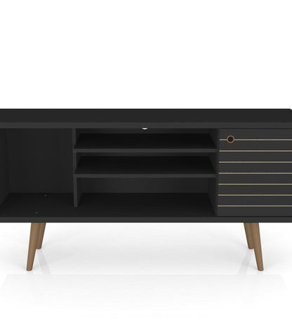 Manhattan Comfort - Liberty TV Stand with 5 Fixed Shelves in Black - 200AMC8 veiw 7