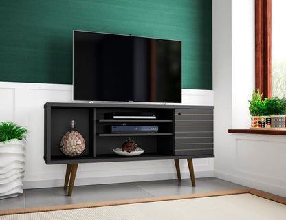 Manhattan Comfort - Liberty TV Stand with 5 Fixed Shelves in Black - 200AMC8 veiw 8