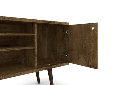 Manhattan Comfort - Liberty TV Stand with 5 Fixed Shelves in Rustic Brown - 200AMC9 veiw 3