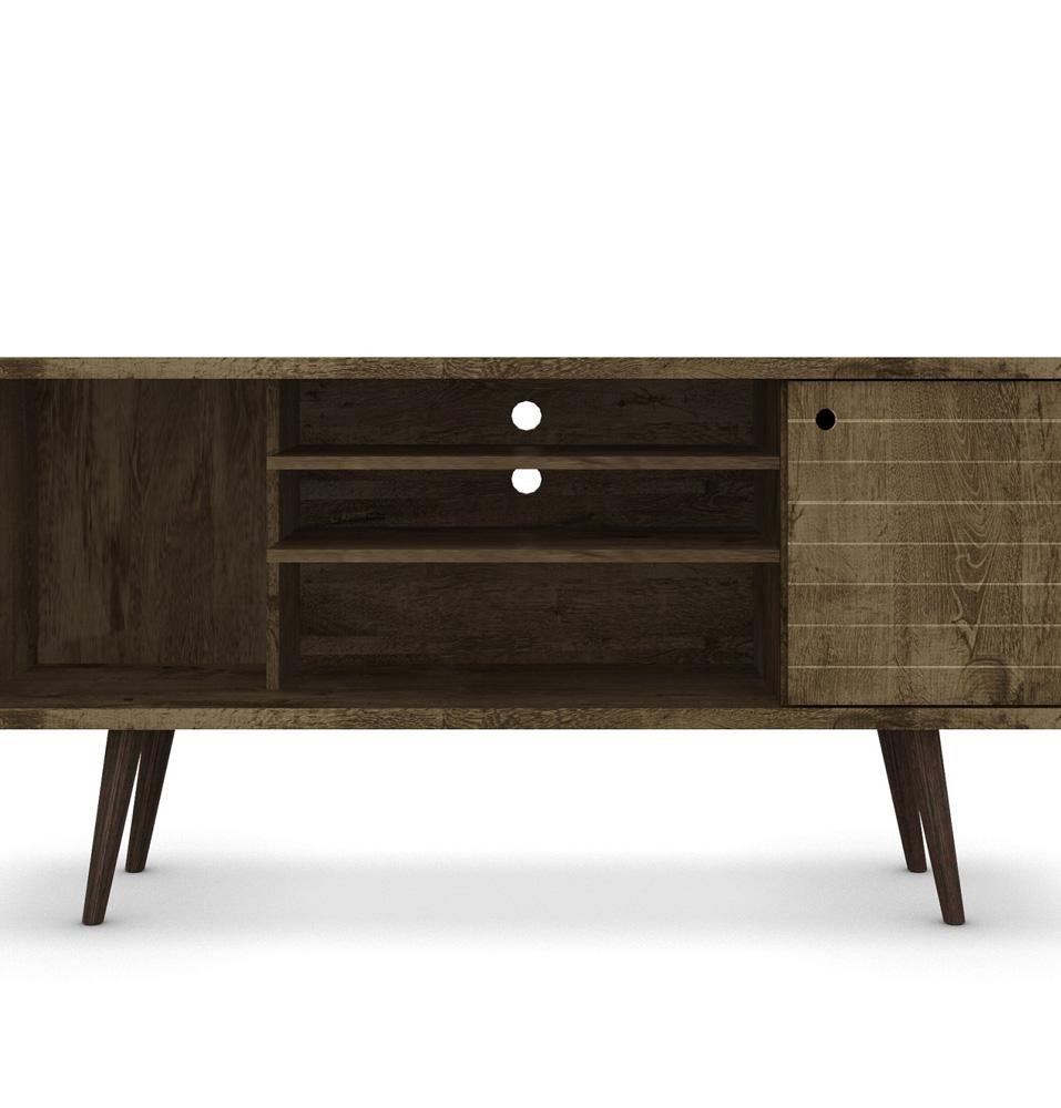 Manhattan Comfort - Liberty TV Stand with 5 Fixed Shelves in Rustic Brown - 200AMC9 veiw 7