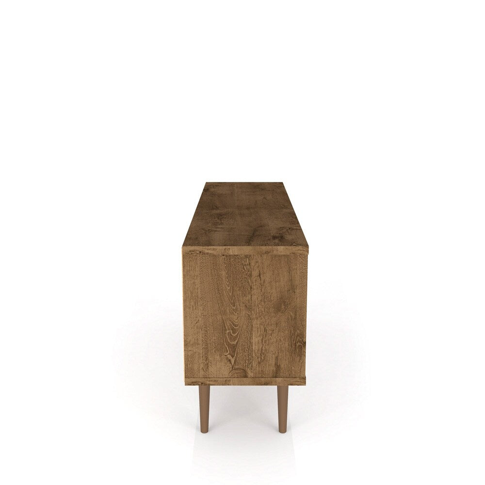 Manhattan Comfort - Liberty TV Stand with 5 Fixed Shelves in Rustic Brown and 3D Brown Prints - 200AMC97 veiw 5