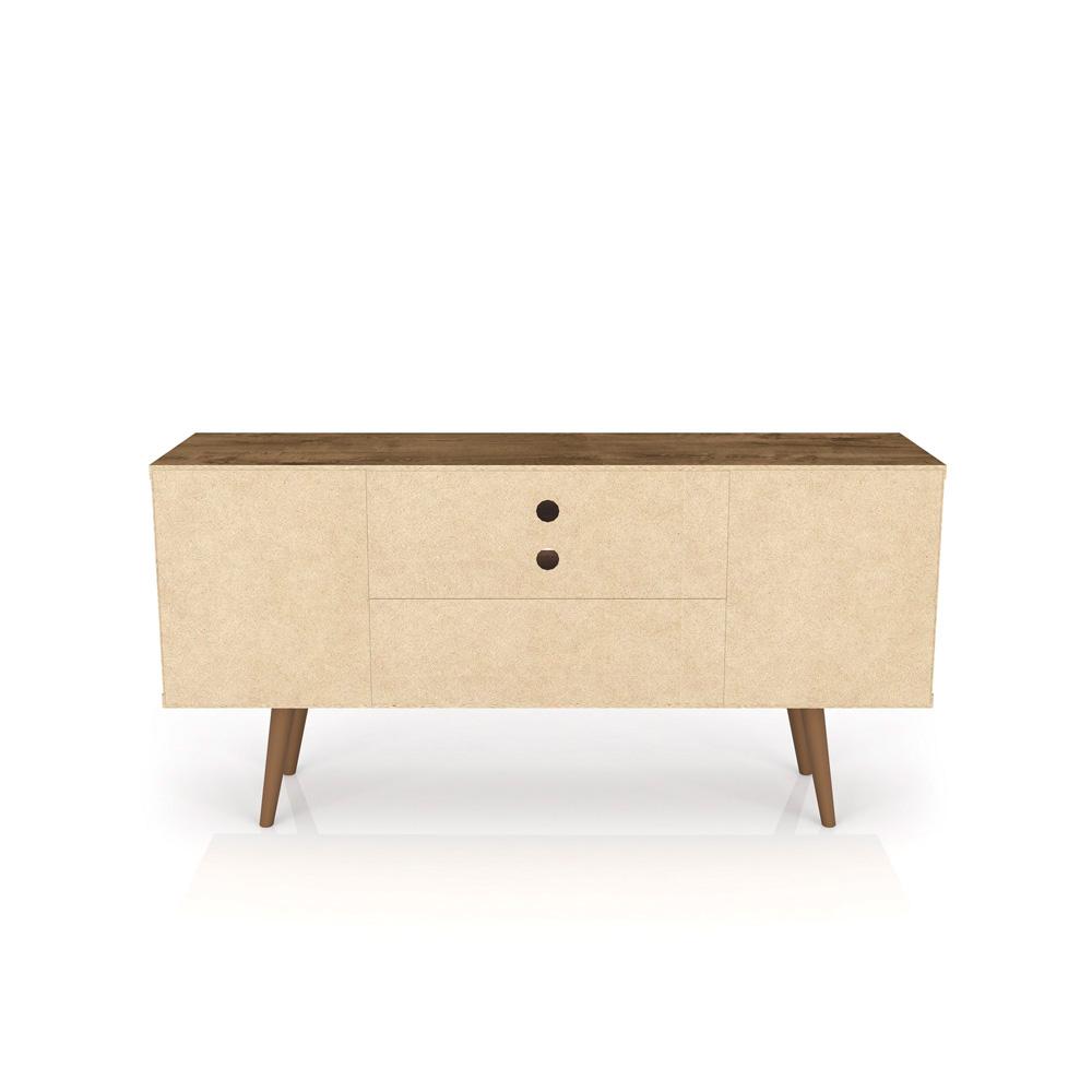 Manhattan Comfort - Liberty TV Stand with 5 Fixed Shelves in Rustic Brown and 3D Brown Prints - 200AMC97 veiw 6