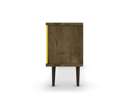 Manhattan Comfort - Liberty TV Stand with 5 Fixed Shelves in Rustic Brown and Yellow - 200AMC94 veiw 5