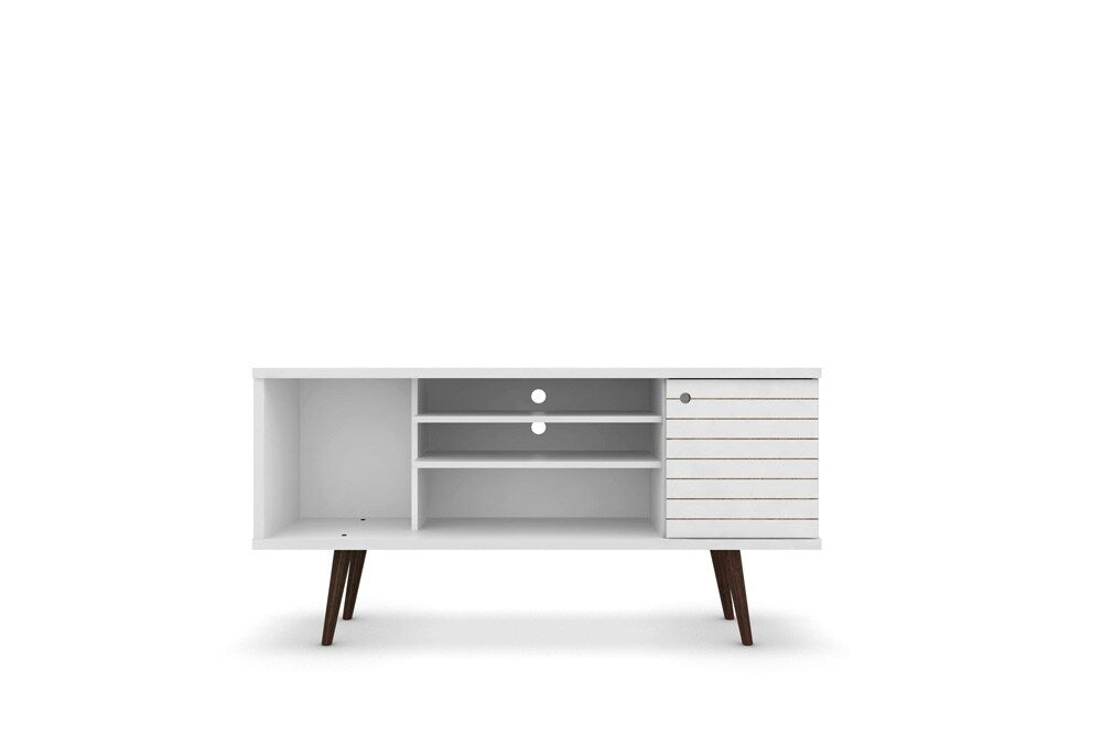 Manhattan Comfort - Liberty TV Stand with 5 Fixed Shelves in White - 200AMC6 veiw 1