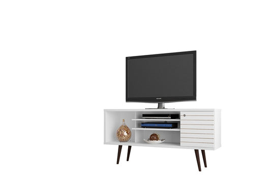Manhattan Comfort - Liberty TV Stand with 5 Fixed Shelves in White - 200AMC6 veiw 2