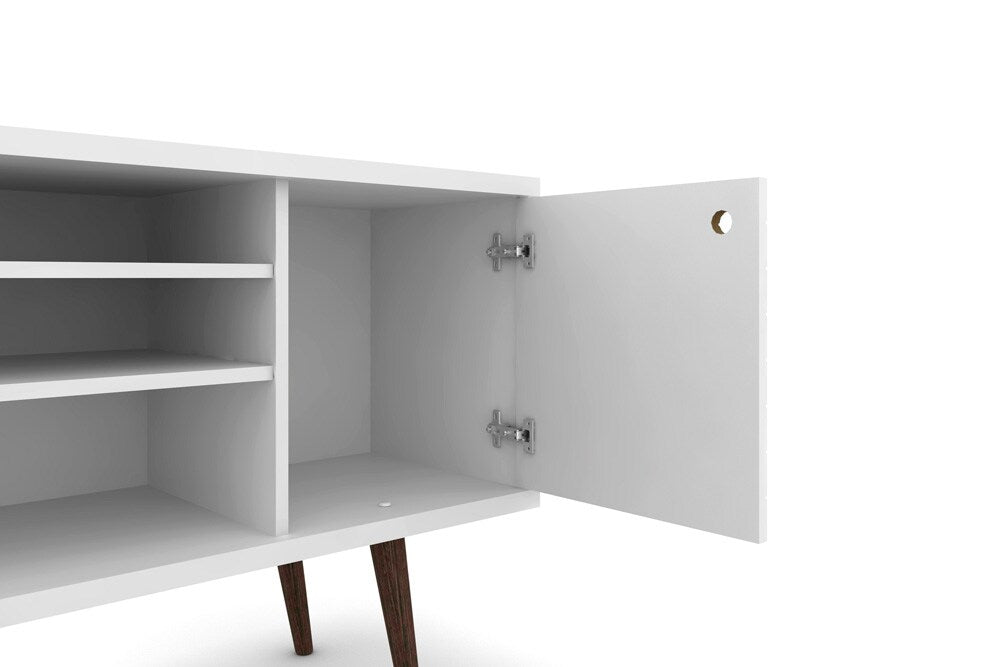 Manhattan Comfort - Liberty TV Stand with 5 Fixed Shelves in White - 200AMC6 veiw 7