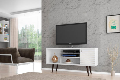 Manhattan Comfort - Liberty TV Stand with 5 Fixed Shelves in White - 200AMC6 veiw 8