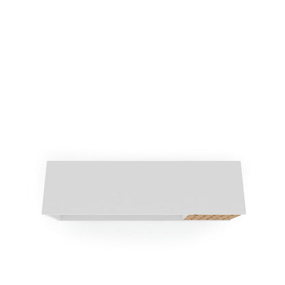 Manhattan Comfort - Liberty TV Stand with 5 Fixed Shelves in White and 3D Brown Prints - 200AMC67 veiw 4