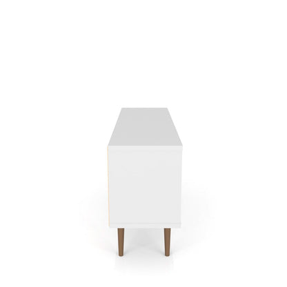 Manhattan Comfort - Liberty TV Stand with 5 Fixed Shelves in White and 3D Brown Prints - 200AMC67 veiw 5