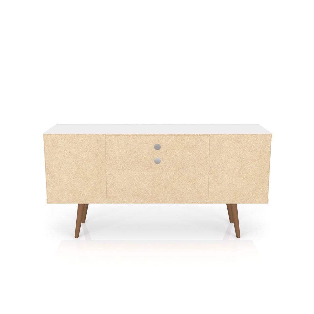 Manhattan Comfort - Liberty TV Stand with 5 Fixed Shelves in White and 3D Brown Prints - 200AMC67 veiw 6