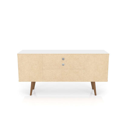 Manhattan Comfort - Liberty TV Stand with 5 Fixed Shelves in White and 3D Brown Prints - 200AMC67 veiw 6