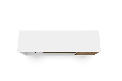 Manhattan Comfort - Liberty TV Stand with 5 Fixed Shelves in White and Rustic Brown - 200AMC69 veiw 3