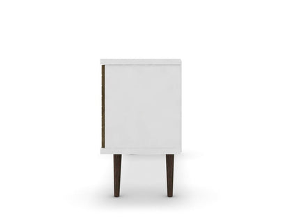 Manhattan Comfort - Liberty TV Stand with 5 Fixed Shelves in White and Rustic Brown - 200AMC69 veiw 4