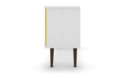 Manhattan Comfort - Liberty TV Stand with 5 Fixed Shelves in White and Yellow - 200AMC64 veiw 4