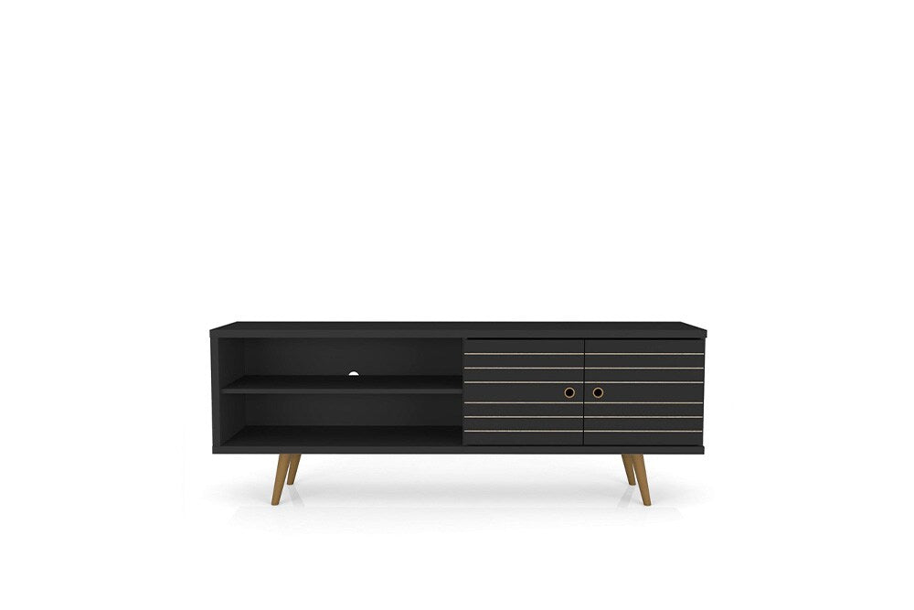 Manhattan Comfort - Liberty 63W TV Stand with 3 Fixed Shelves in Black - 201AMC8 veiw 1