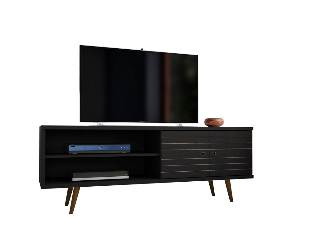 Manhattan Comfort - Liberty 63W TV Stand with 3 Fixed Shelves in Black - 201AMC8 veiw 3