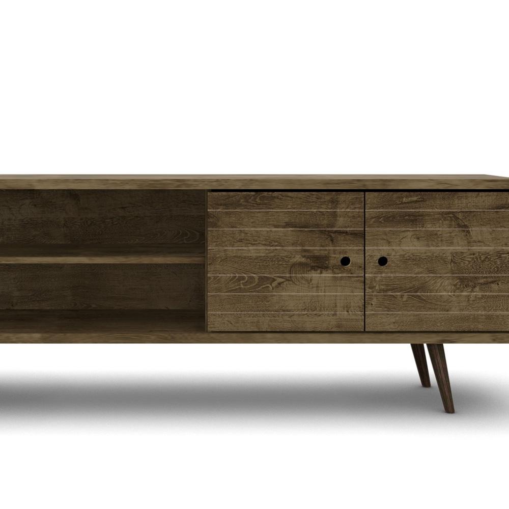 Manhattan Comfort - Liberty 63W TV Stand with 3 Fixed Shelves in Rustic Brown - 201AMC9 veiw 6